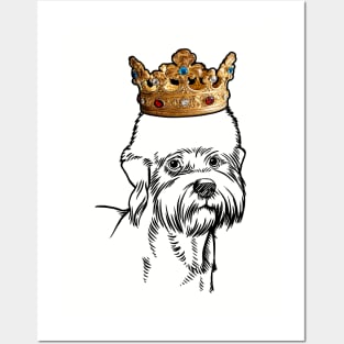 Dandie Dinmont Terrier Dog King Queen Wearing Crown Posters and Art